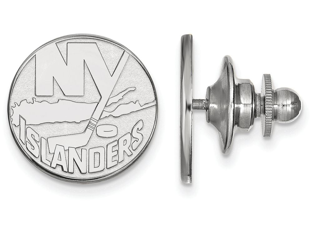 14k White Gold Nhl Logoart New York Islanders Lapel Pin