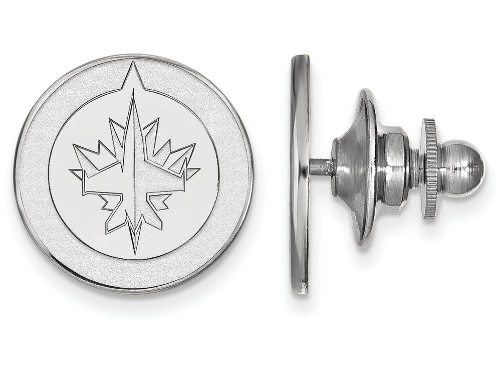 14k White Gold Nhl Logoart Winnipeg Jets Lapel Pin