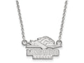 14k White Gold Logoart Longwood University Small Pendant Necklace