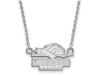14k White Gold Logoart Longwood University Small Pendant Necklace