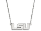 14k White Gold Logoart Louisiana State University Small Pendant Necklace