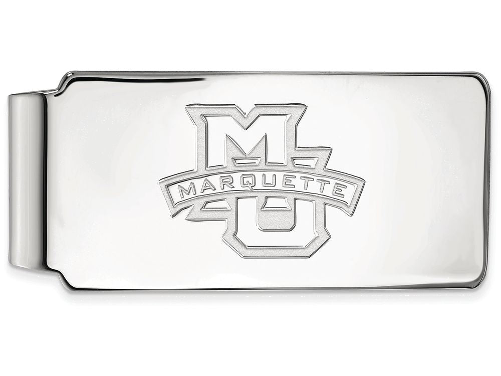 14k White Gold Logoart Marquette University Money Clip