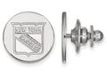 14k White Gold Nhl Logoart New York Rangers Lapel Pin