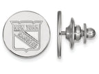 14k White Gold Nhl Logoart New York Rangers Lapel Pin