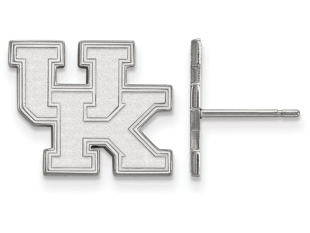 14k White Gold Logoart University Of Kentucky Small Post Earrings