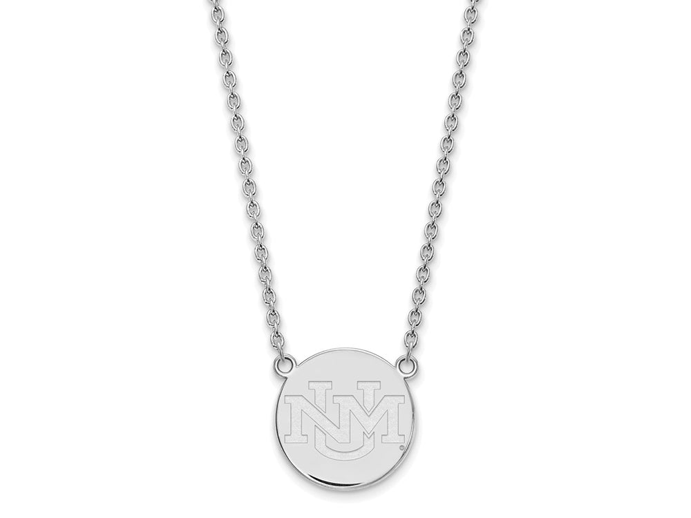 14k White Gold Logoart University Of New Mexico Large Pendant Necklace