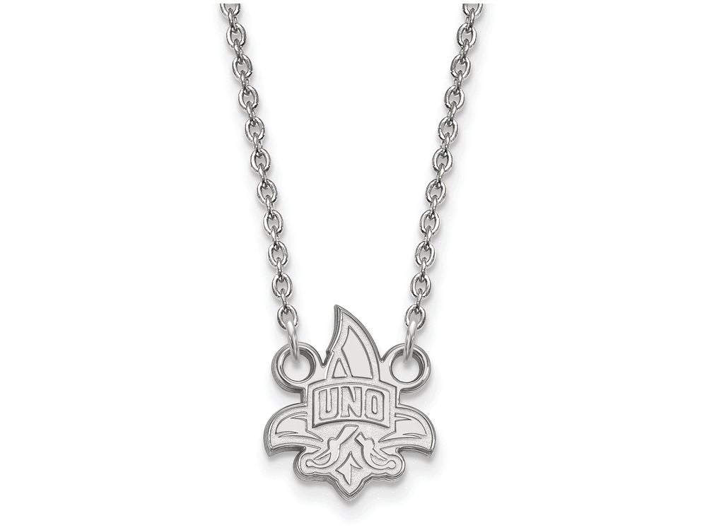 14k White Gold Logoart University Of New Orleans Small Pendant Necklace