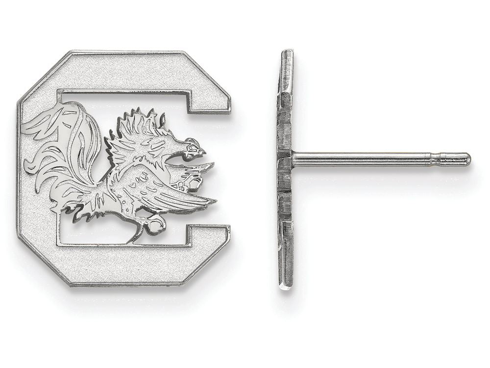 14k White Gold Logoart University Of South Carolina Small Post Earrings