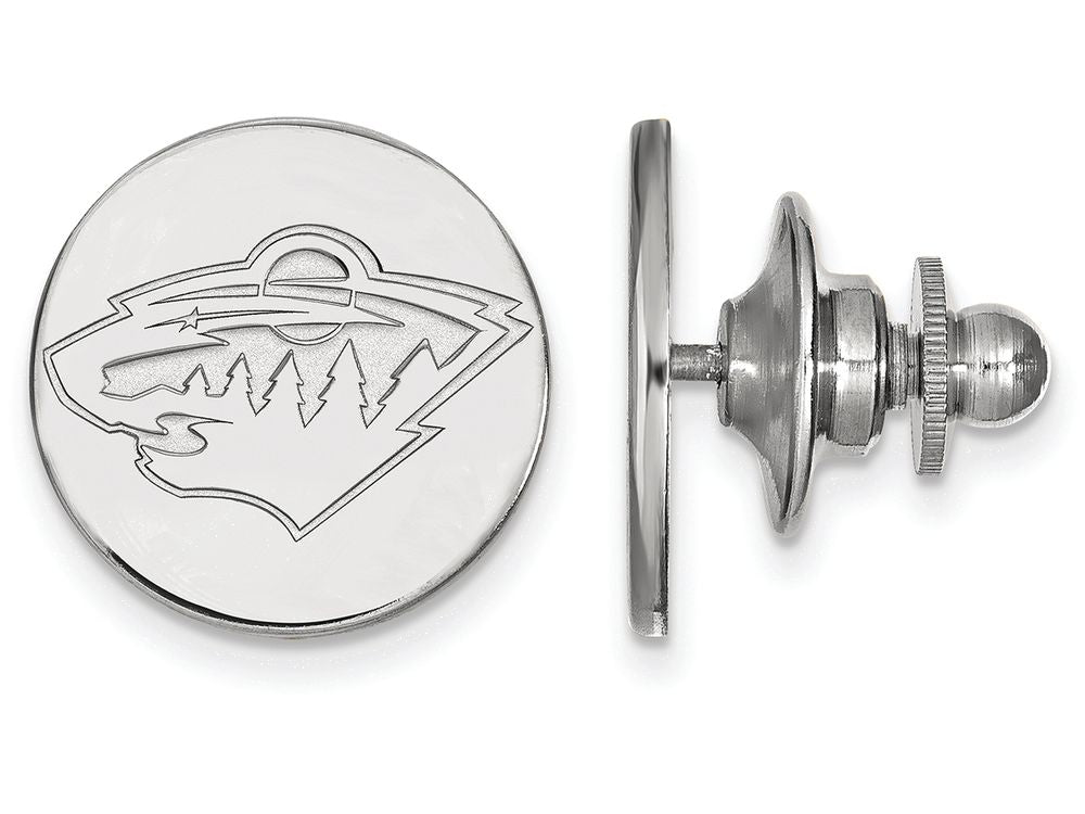 14k White Gold Nhl Logoart Minnesota Wild Lapel Pin