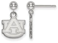 14k White Gold Logoart Auburn University Earrings Dangle Ball