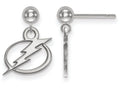 14k White Gold Nhl Logoart Tampa Bay Lightning Earrings Dangle Ball