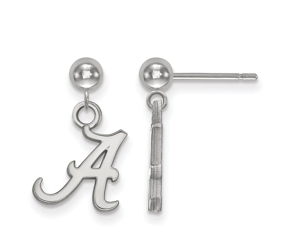 14k White Gold Logoart University Of Alabama Earrings Dangle Ball