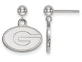 14k White Gold Logoart University Of Georgia Earrings Dangle Ball