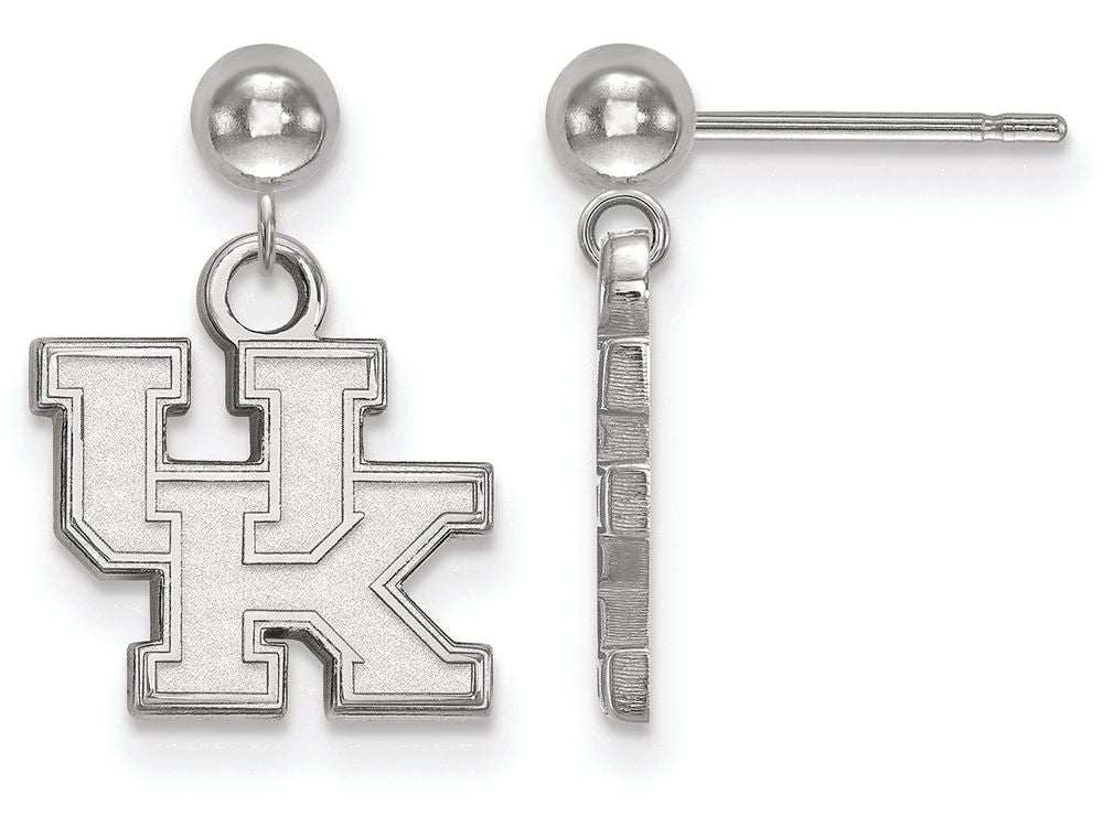 14k White Gold Logoart University Of Kentucky Earrings Dangle Ball
