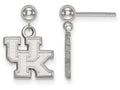 14k White Gold Logoart University Of Kentucky Earrings Dangle Ball
