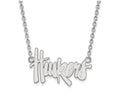 14k White Gold Logoart University Of Nebraska Large Pendant Necklace