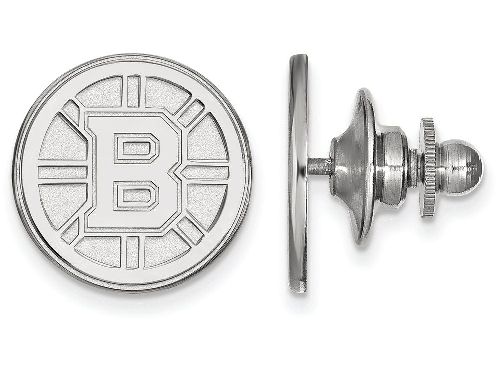 14k White Gold Nhl Logoart Boston Bruins Lapel Pin