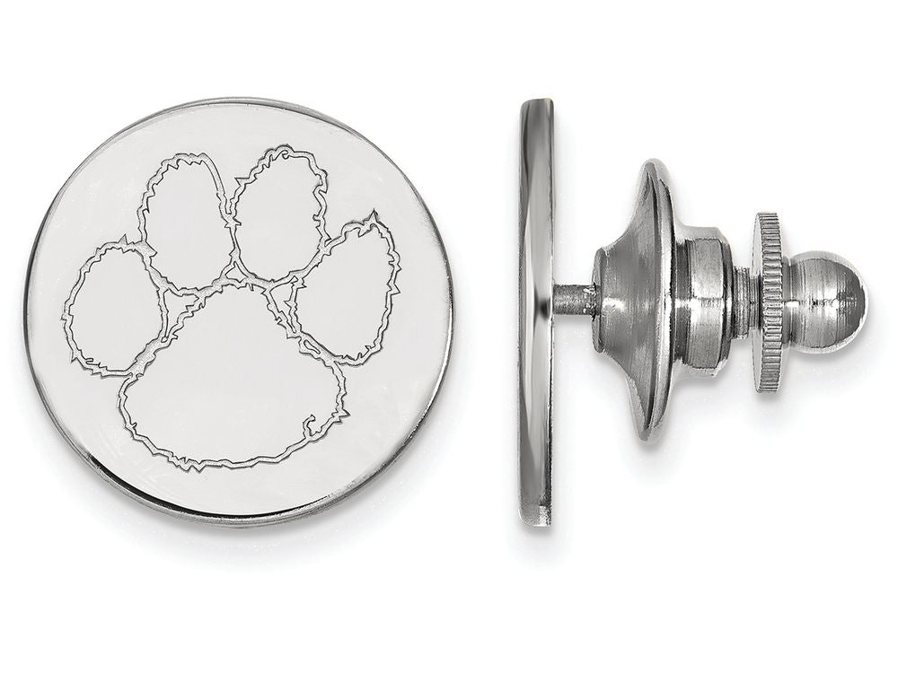 14k White Gold Logoart Clemson University Lapel Pin