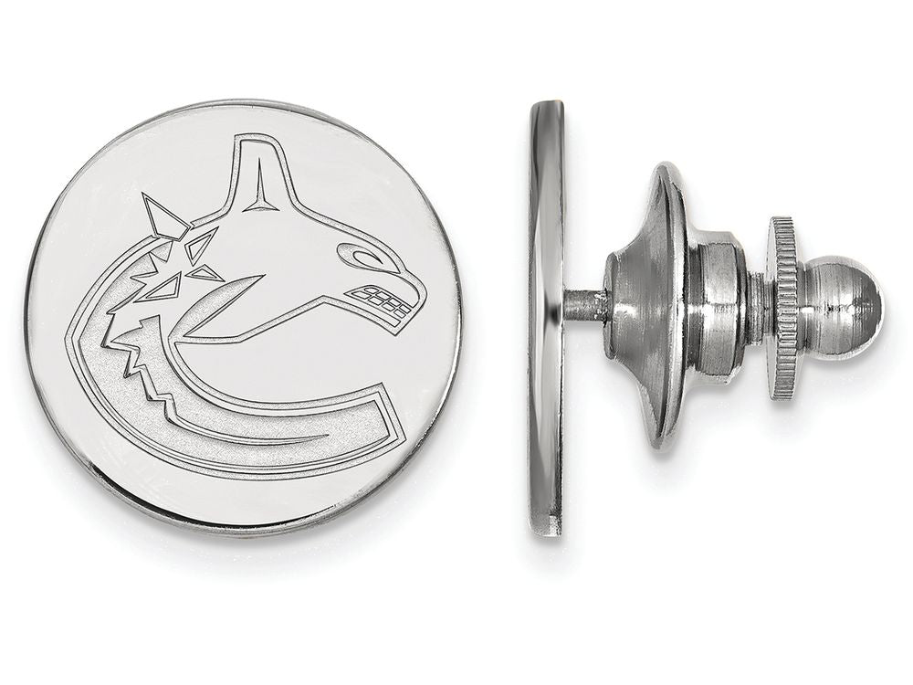 14k White Gold Nhl Logoart Vancouver Canucks Lapel Pin