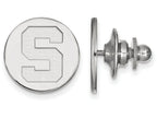 14k White Gold Logoart Michigan State University Lapel Pin