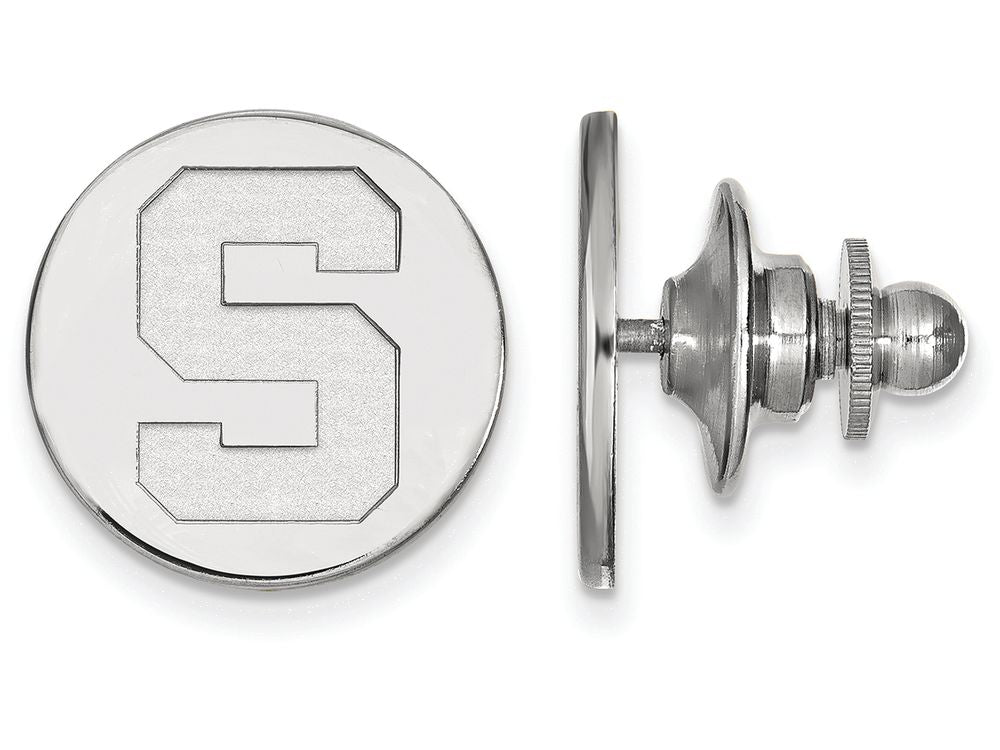 14k White Gold Logoart Michigan State University Lapel Pin