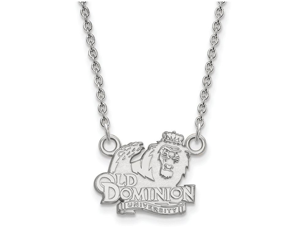 14k White Gold Logoart Old Dominion University Small Pendant Necklace