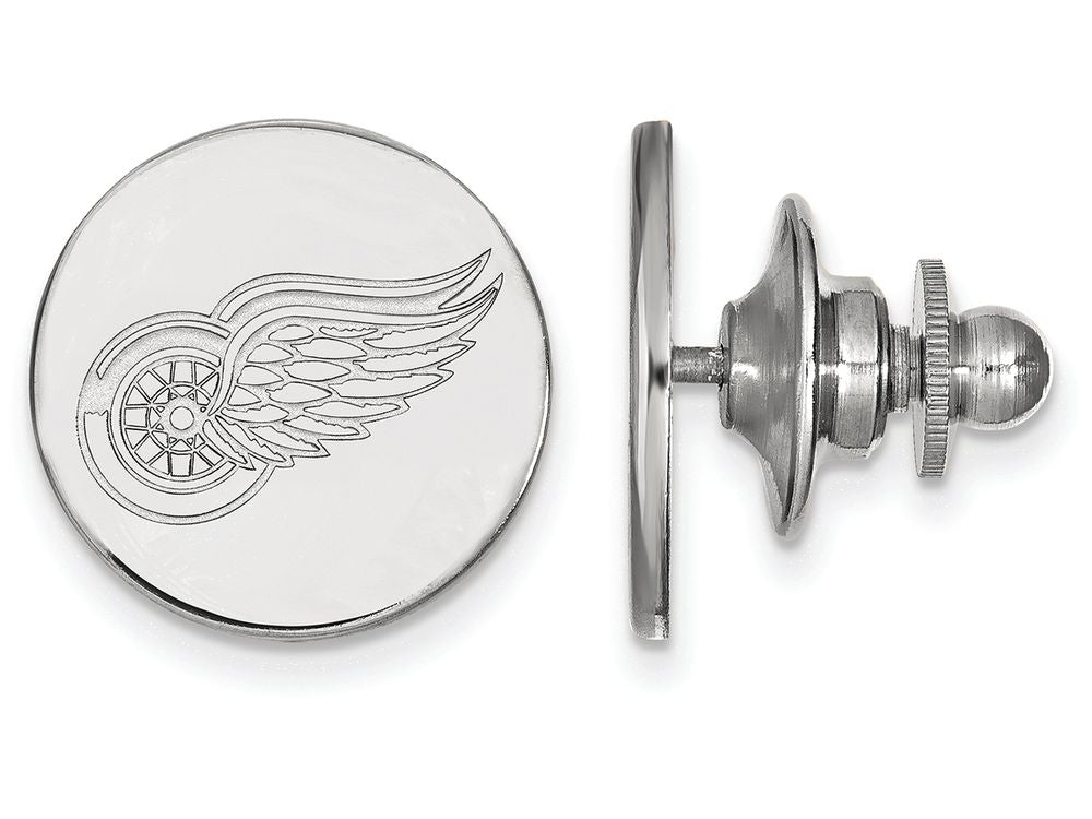 14k White Gold Nhl Logoart Detroit Red Wings Lapel Pin
