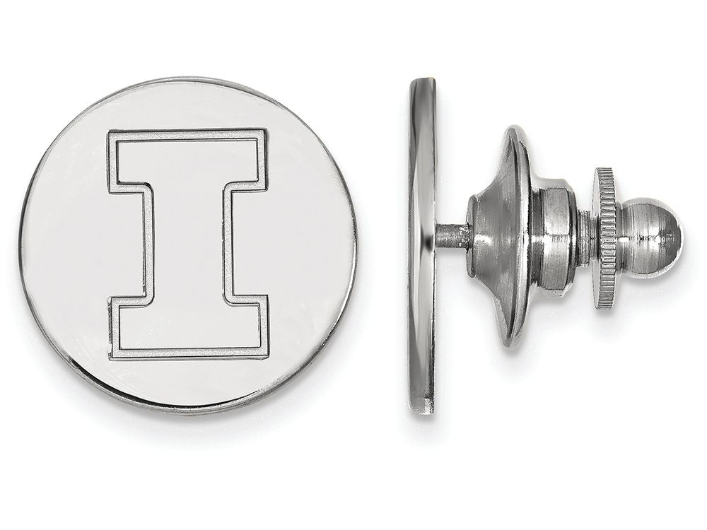 14k White Gold Logoart University Of Illinois Lapel Pin