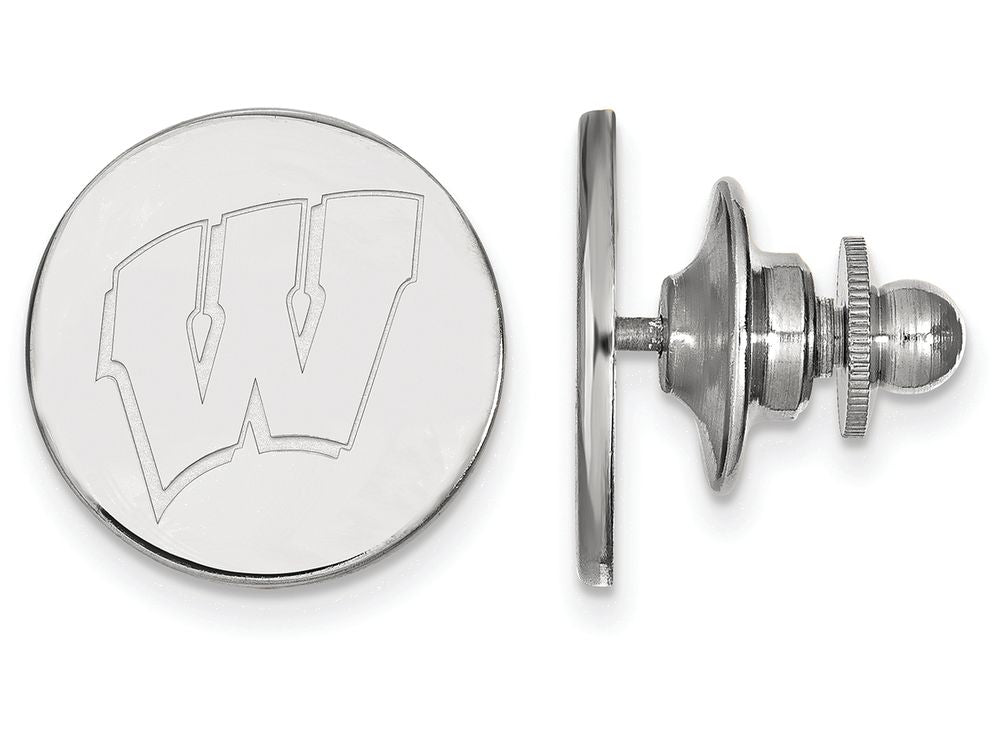 14k White Gold Logoart University Of Wisconsin Lapel Pin