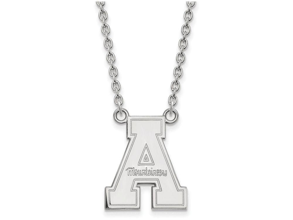 14k White Gold Logoart Appalachian State University Large Pendant Necklace