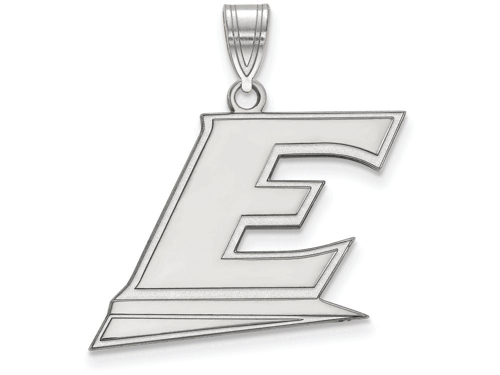 14k White Gold Logoart Eastern Kentucky University Large Pendant