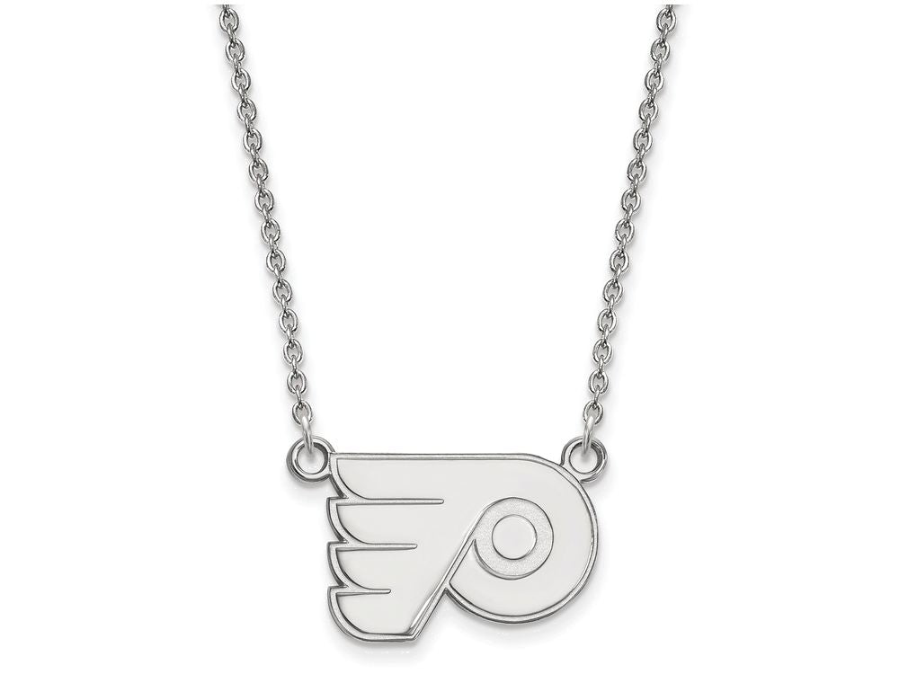 14k White Gold Nhl Logoart Philadelphia Flyers Small Pendant Necklace