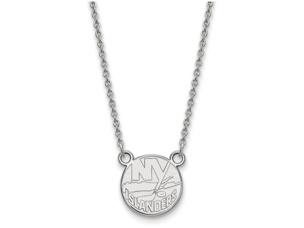 14k White Gold Nhl Logoart New York Islanders Small Pendant Necklace