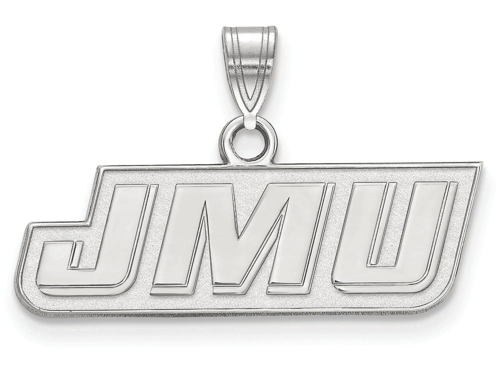 14k White Gold Logoart James Madison University Small Pendant
