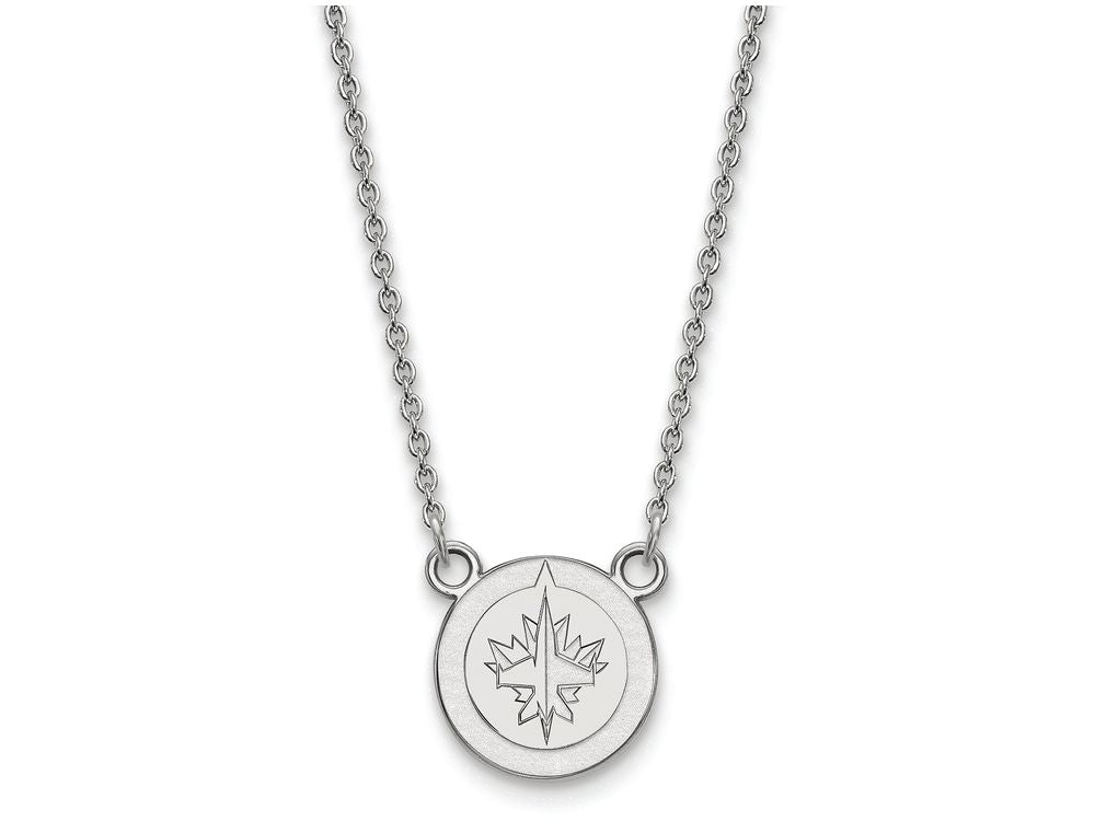 14k White Gold Nhl Logoart Winnipeg Jets Small Pendant Necklace