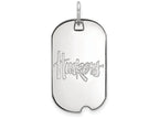 14k White Gold Logoart University Of Nebraska Small Dog Tag Pendant Necklace