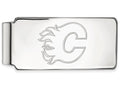 14k White Gold Nhl Logoart Calgary Flames Money Clip
