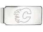 14k White Gold Nhl Logoart Calgary Flames Money Clip