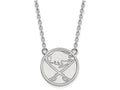 14k White Gold Nhl Logoart Buffalo Sabres Large Pendant Necklace