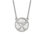 14k White Gold Nhl Logoart Buffalo Sabres Large Pendant Necklace