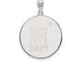 14k White Gold Logoart Navy Extra Large  Disc Pendant