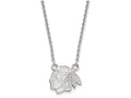 14k White Gold Nhl Logoart Chicago Blackhawks Small Pendant Necklace