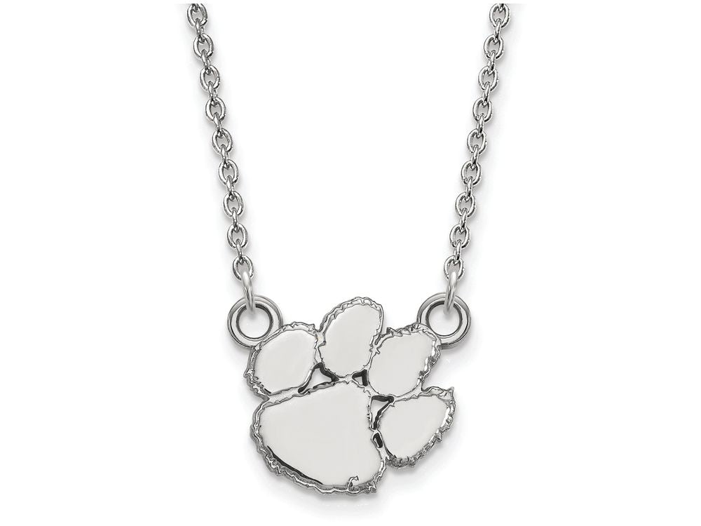 14k White Gold Logoart Clemson University Small Pendant Necklace