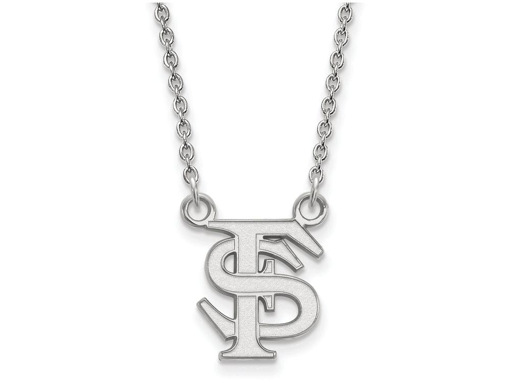 14k White Gold Logoart Florida State University Small Pendant Necklace