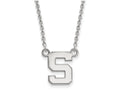 14k White Gold Logoart Michigan State University Small Pendant Necklace