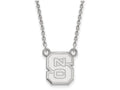 14k White Gold Logoart North Carolina State University Small Pendant Necklace