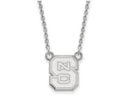 14k White Gold Logoart North Carolina State University Small Pendant Necklace