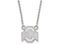 14k White Gold Logoart Ohio State University Small Pendant Necklace