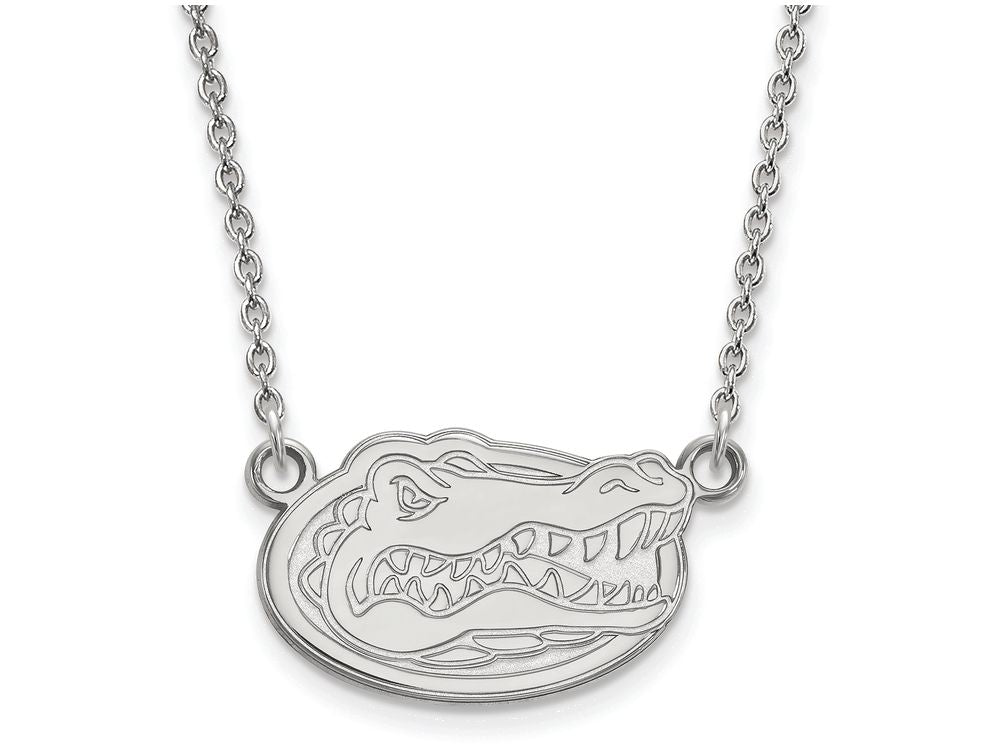 14k White Gold Logoart University Of Florida Small Pendant Necklace