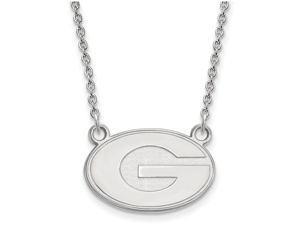 14k White Gold Logoart University Of Georgia Small Pendant Necklace